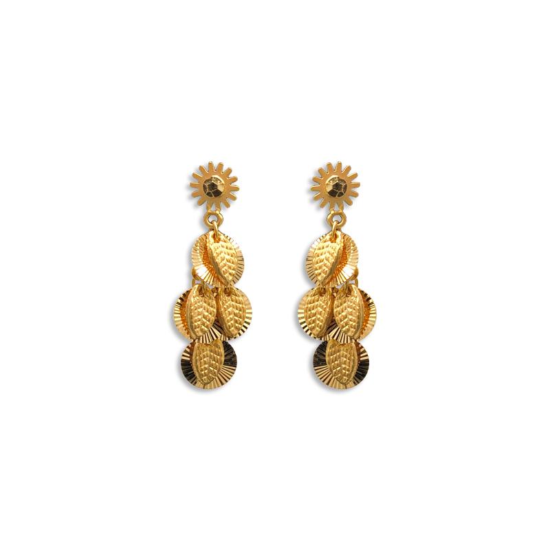 Modern gold earrings Stylish gold jhumkas Kalyan Jewellers